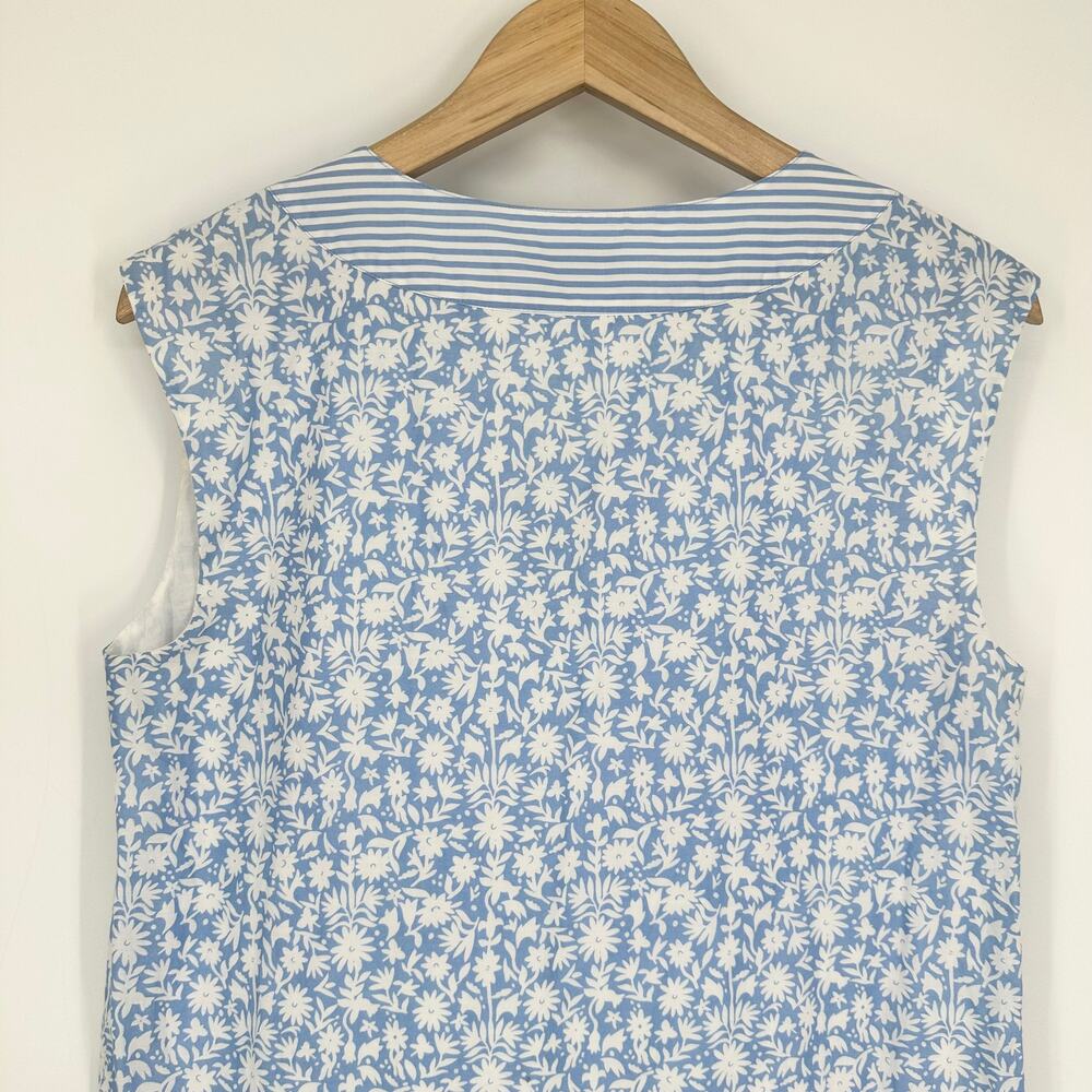 Vineyard Vines Otomi Border Tunic Dress Floral Striped V-Neck Sleeveless Mini - Picture 11 of 15